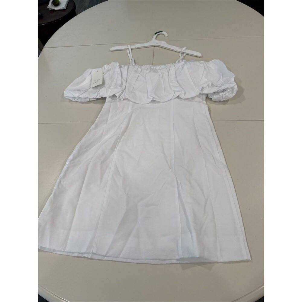 A New Day Dress Womens Size 2 White New Off the Shoulder Ruffle Mini Dress
